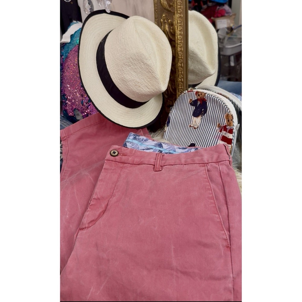 Tommy Bahama Borocay Coral Pink Chino Pants 34x32 Straight Prep Luxury - Picture 11 of 16